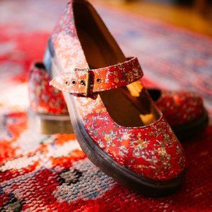 Floral Print Mary Jane Dr Martens